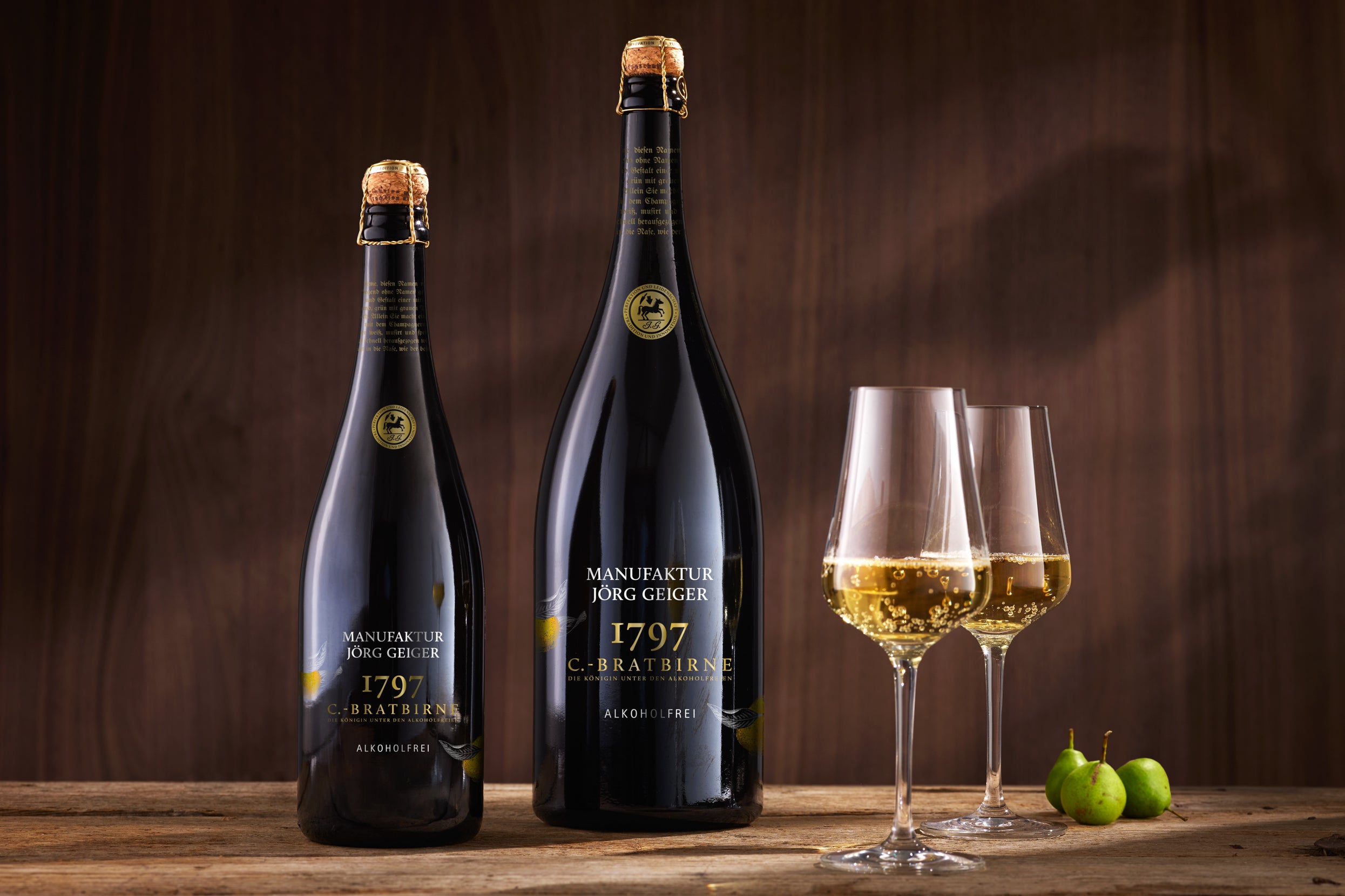 Alkoholfreier Schaumwein: Champagner-Bratbirne
