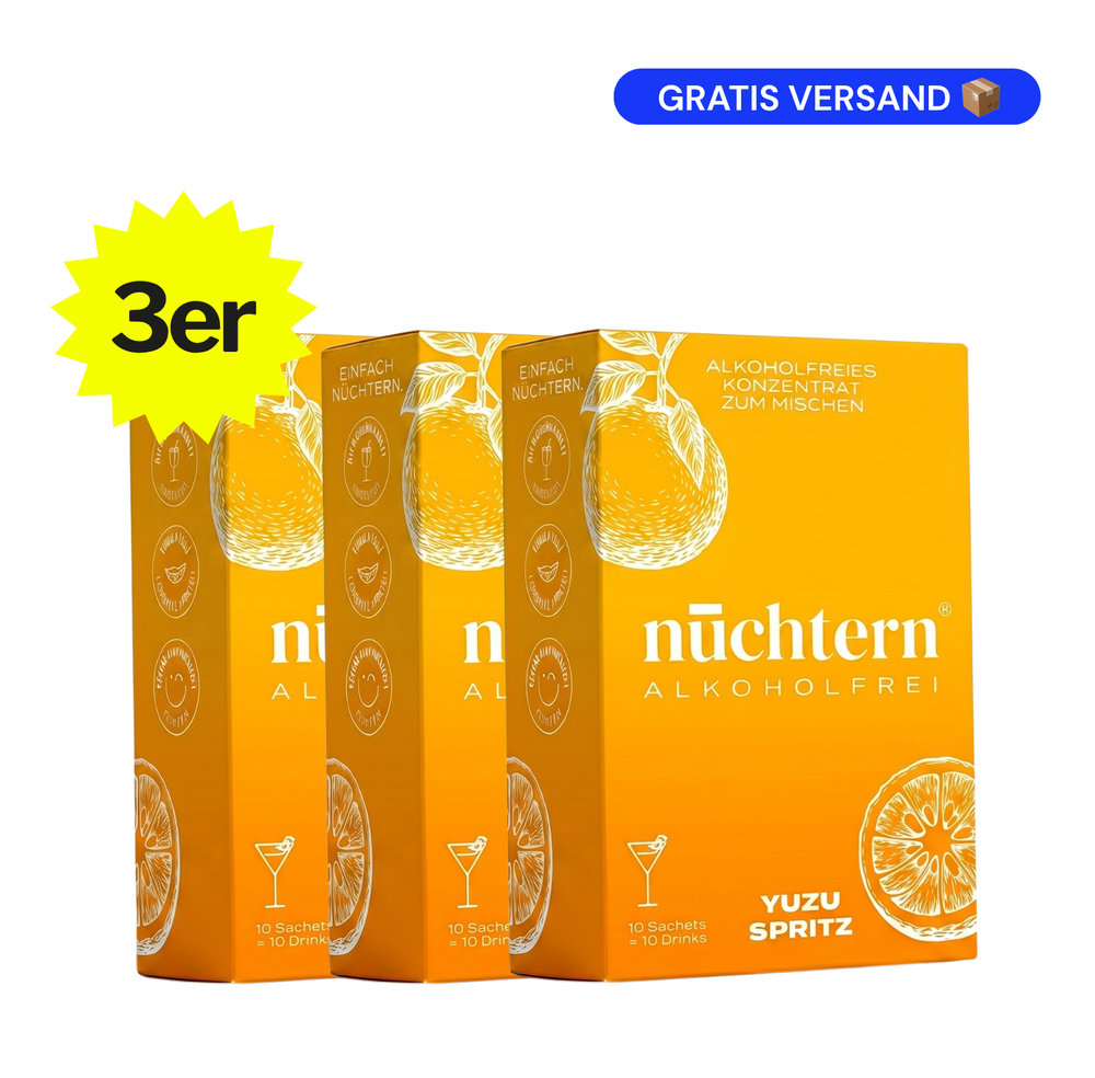 nüchtern Yuzu Spritz Alkoholfrei – 3er‑Paket (30 Drinks für deinen Aperitivo) Neukundenangebot