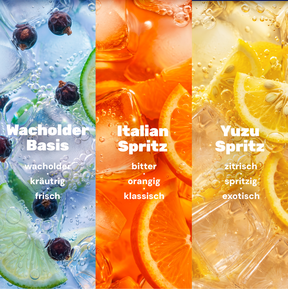 nüchtern Einsteiger Paket Alkoholfrei - 30 Drinks (Wacholder Basis, Italian und Yuzu Spritz)