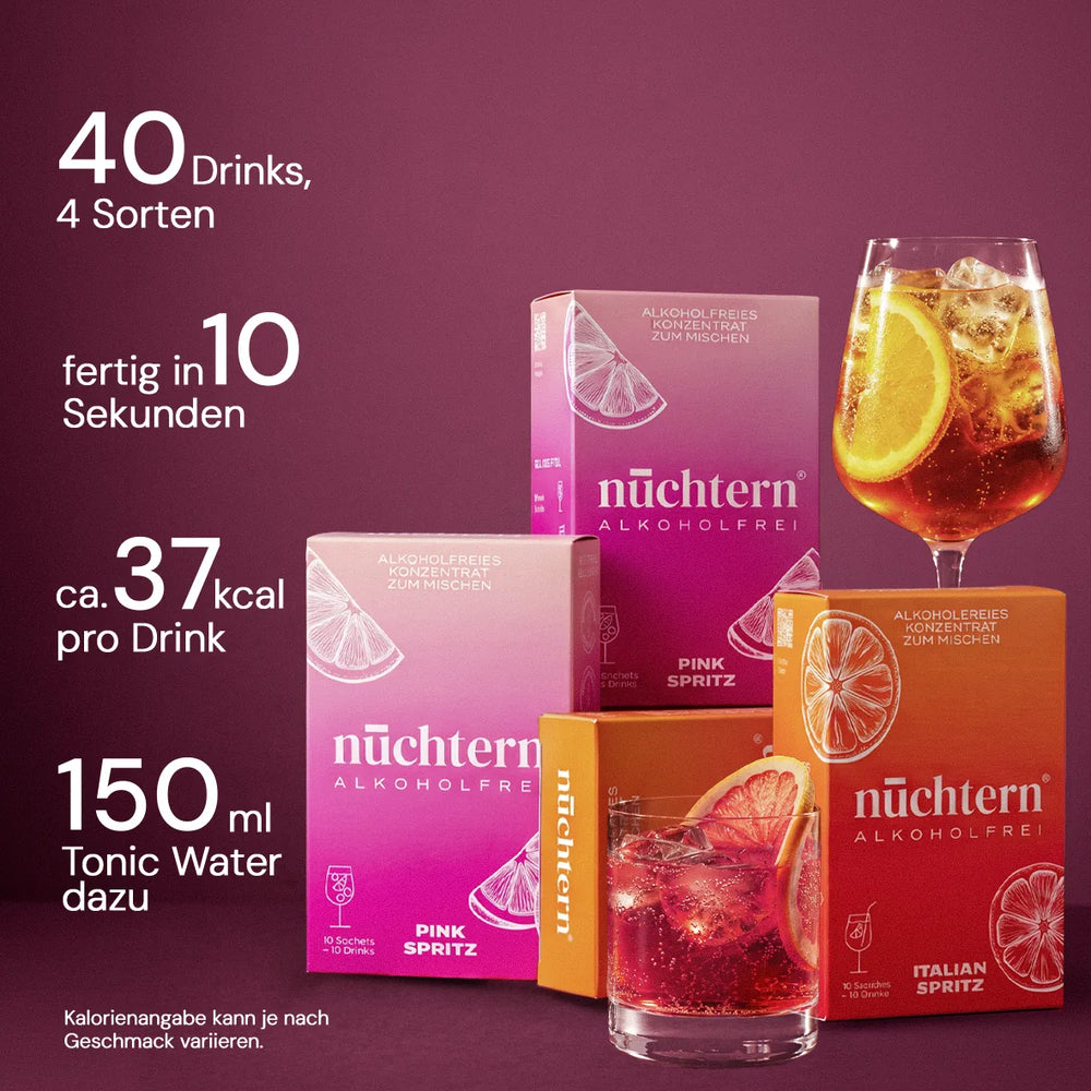 nuechtern Tv Show Paket mit 40 Drinks: Italian Spritz und Pink Spritz
