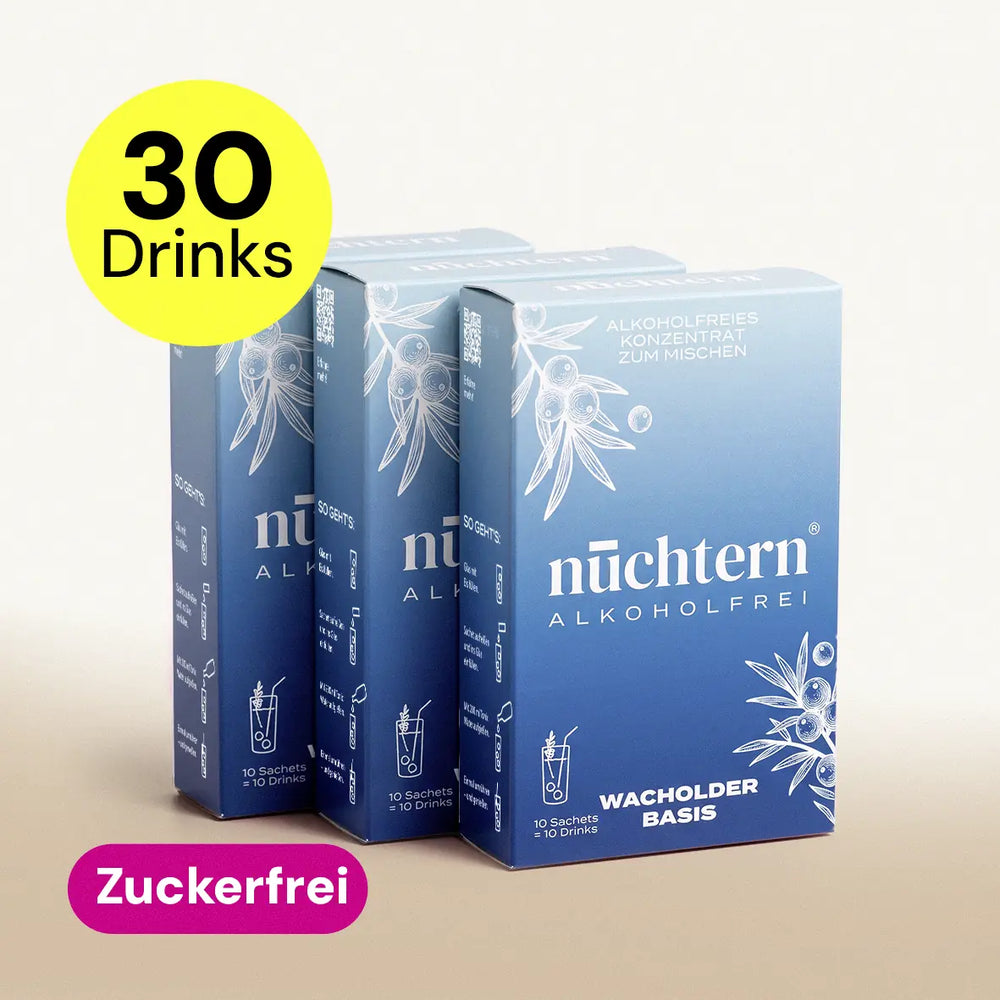 3 Packungen nüchtern Wacholder Basis ohne Zucker und ohne Kalorien