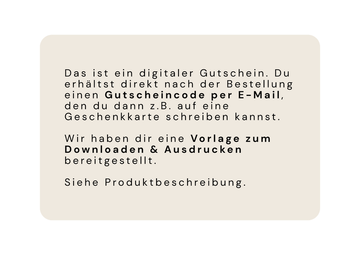 nüchtern Geschenkgutschein sofort per Mail
