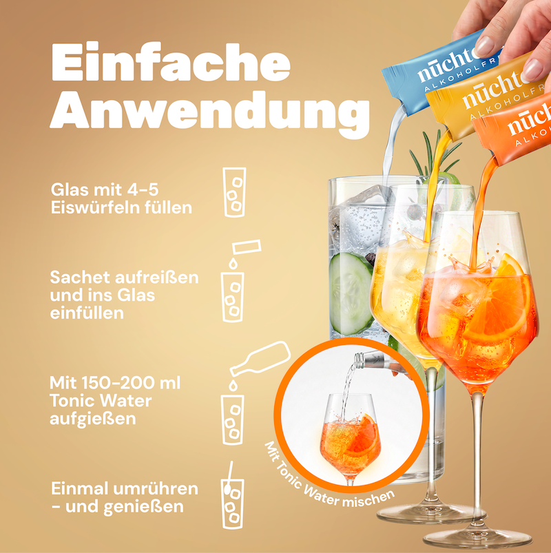 nüchtern Allrounder Paket Alkoholfrei – 60 Drinks (Wacholder Basis, Italian, Hugo, Yuzu, Pink und Sun Spritz)