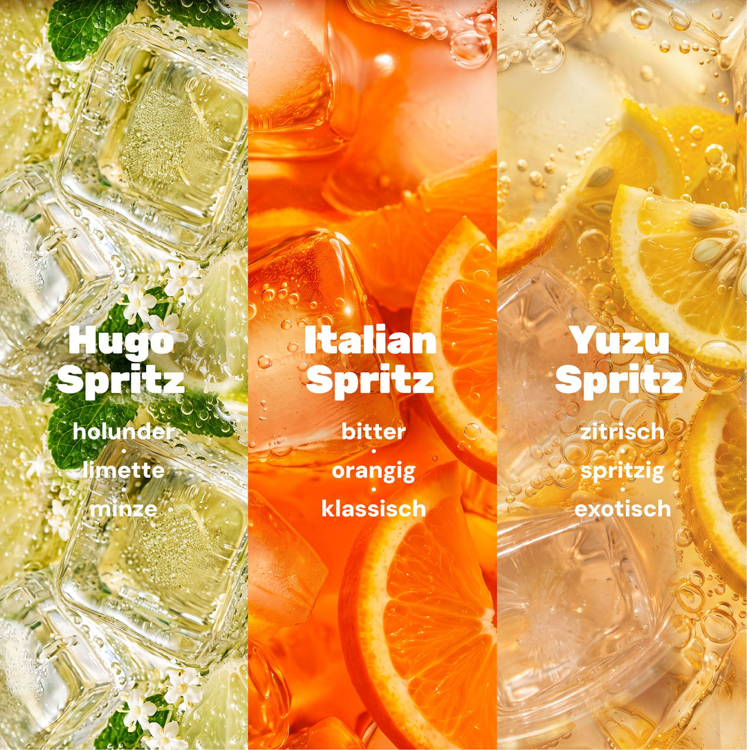 nüchtern Spritz Aperitivo Set Alkoholfrei – 30 Drinks (Hugo + Italian + Yuzu Spritz)