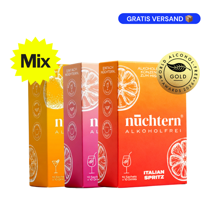 nüchtern Spritz Probierpaket Alkoholfrei – 30 Drinks (Italian + Pink + Yuzu Spritz)
