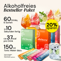 nüchtern Allrounder Paket Alkoholfrei – 60 Drinks (Wacholder Basis, Italian, Hugo, Yuzu, Pink und Sun Spritz)