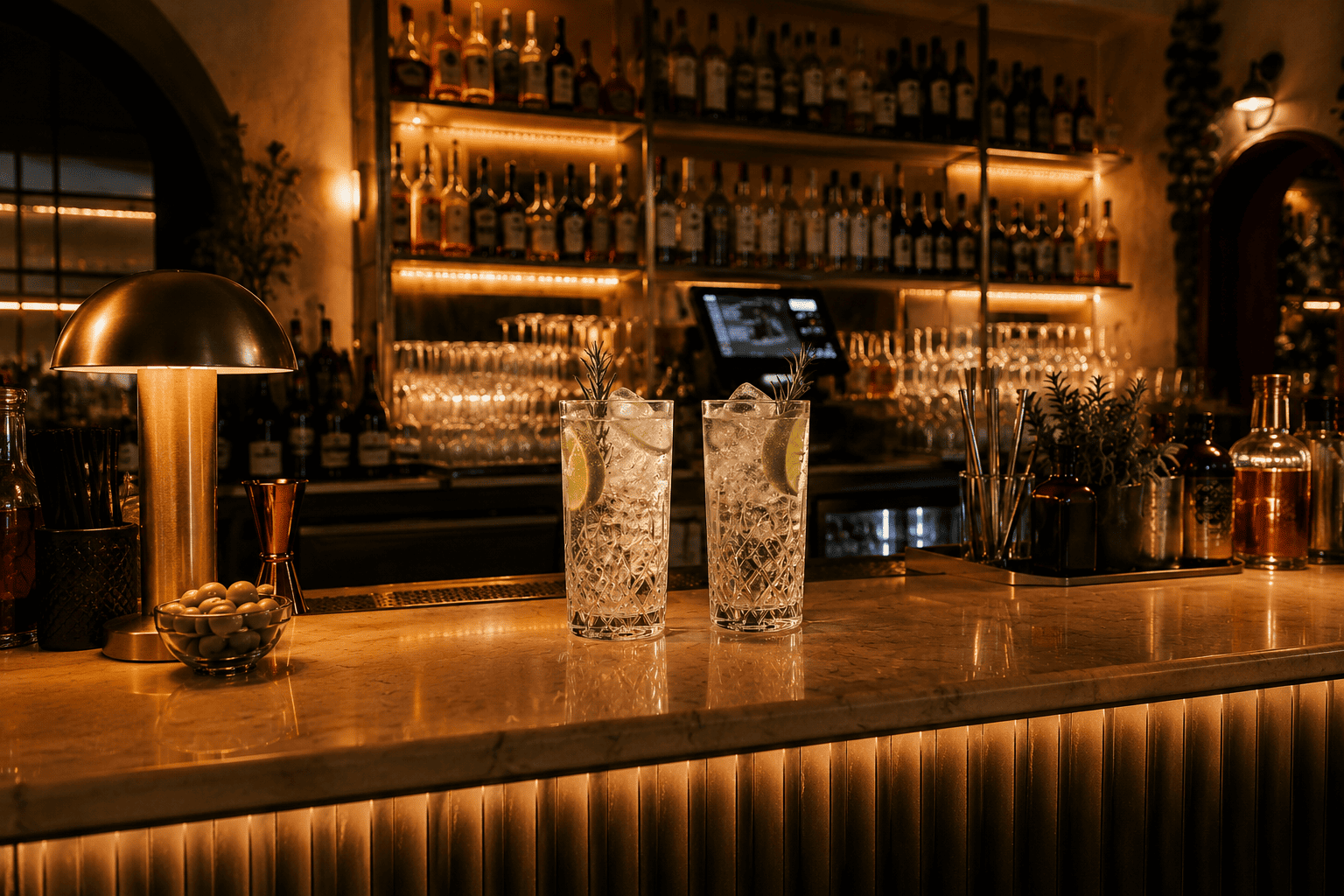 Gin Tonic an Bar
