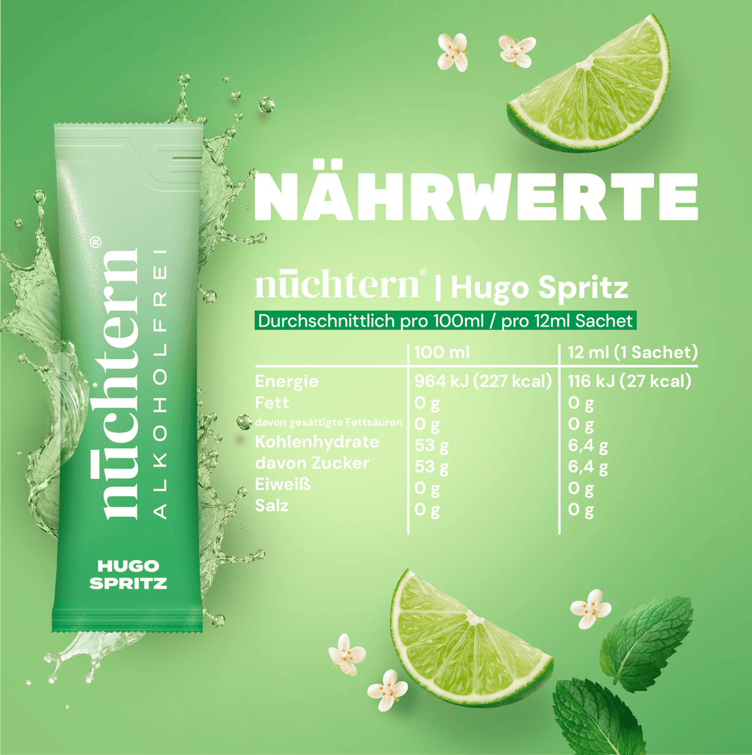 nüchtern Hugo Spritz Alkoholfrei – 3er‑Paket (30 Drinks für deinen Aperitivo)