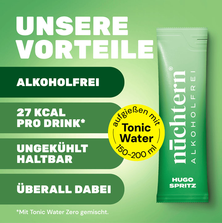 nüchtern Hugo Spritz Alkoholfrei – 3er‑Paket (30 Drinks für deinen Aperitivo)