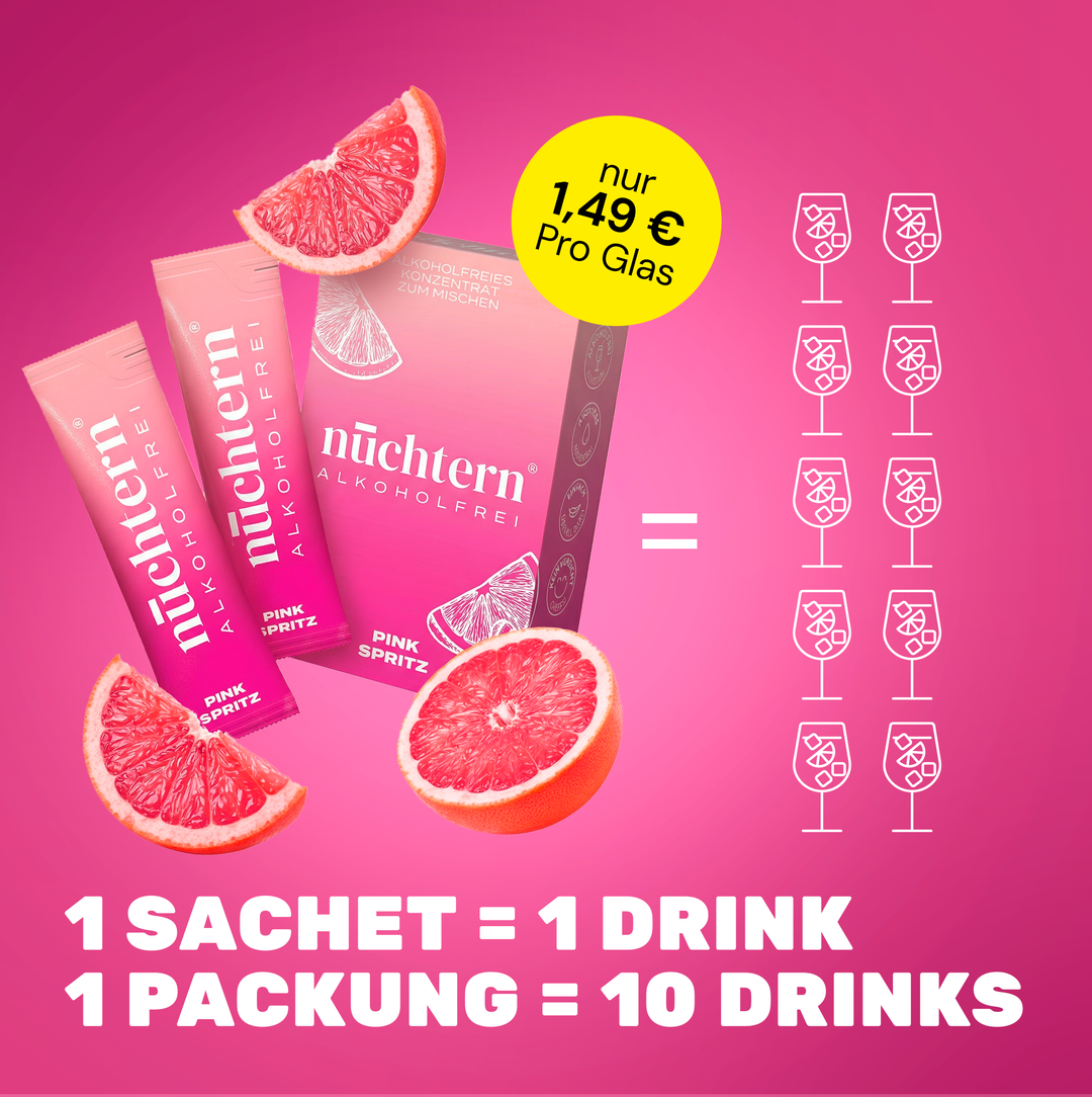 nüchtern Pink Spritz Alkoholfrei – 3er‑Paket (30 Drinks für deinen Aperitivo)