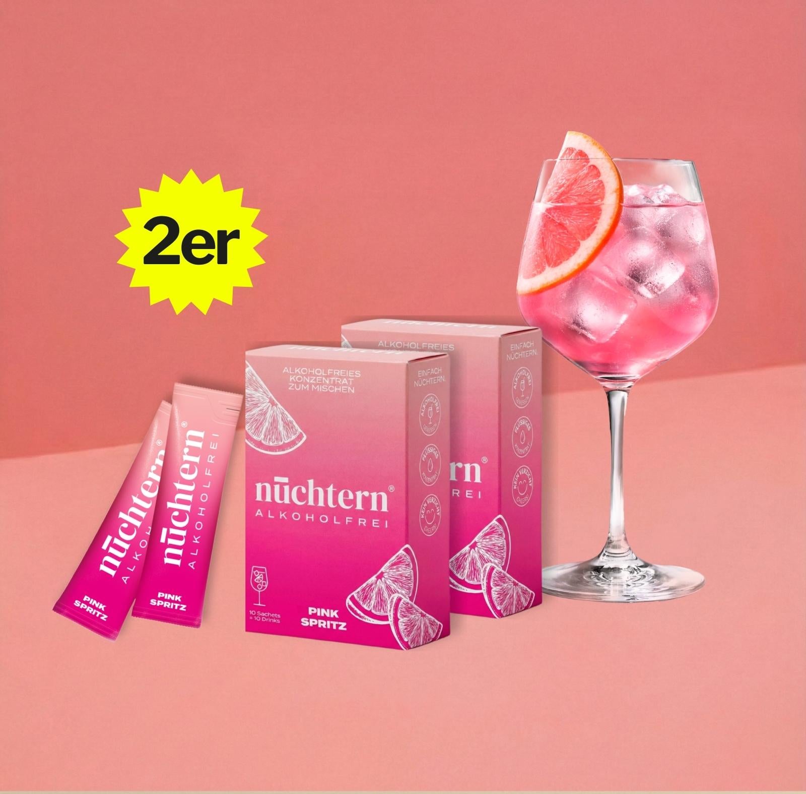 nüchtern Pink Spritz Alkoholfrei – 2er‑Paket (20 Drinks für deinen Aperitivo)