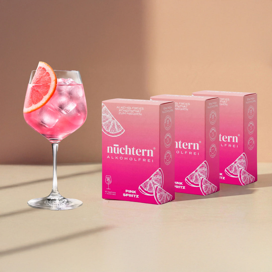 nüchtern Pink Spritz Alkoholfrei – 3er‑Paket (30 Drinks für deinen Aperitivo)