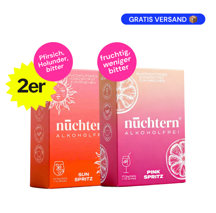 nüchtern Spritz Aperitivo Set Alkoholfrei – 20 Drinks (Sun + Pink Spritz)
