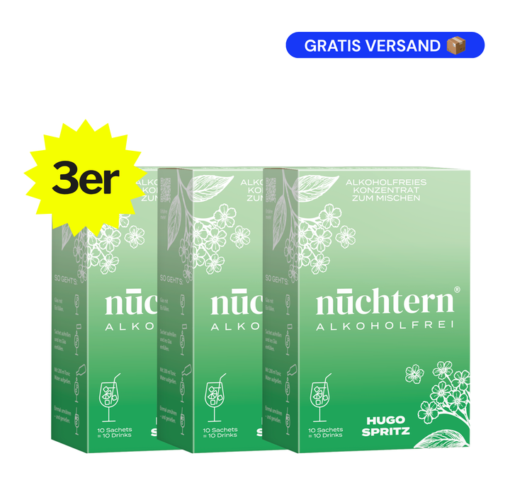nüchtern Hugo Spritz Alkoholfrei – 3er‑Paket (30 Drinks für deinen Aperitivo)
