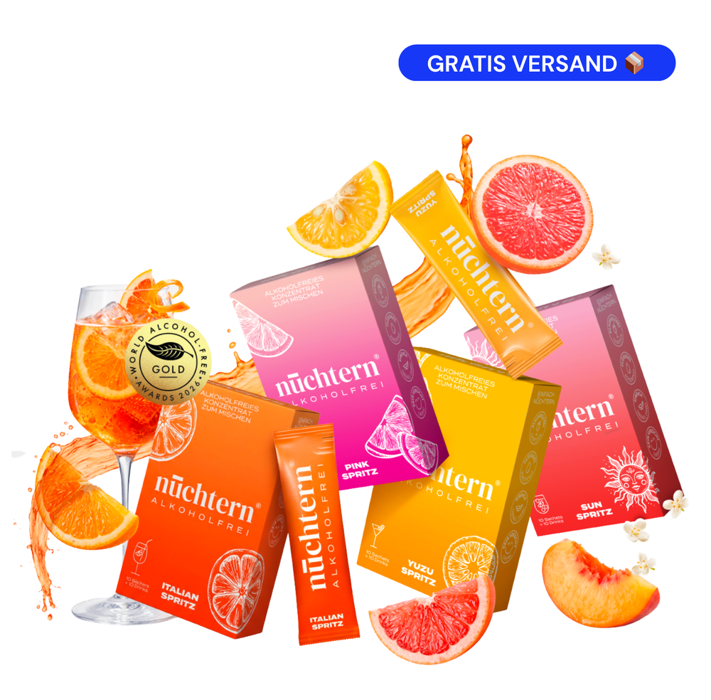 nüchtern Spritz Aperitivo Set Alkoholfrei – 40 Drinks (Italian + Pink + Yuzu + Sun Spritz)