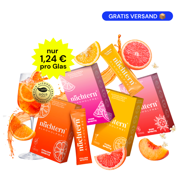 nüchtern Spritz Aperitivo Set Alkoholfrei – 40 Drinks (Italian + Pink + Yuzu + Sun Spritz)