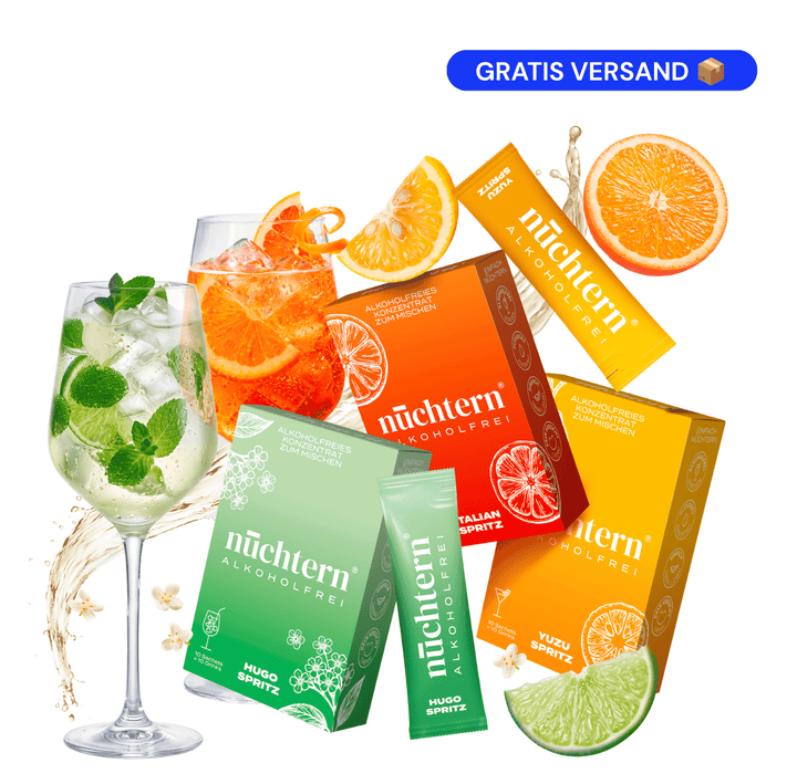 nüchtern Spritz Aperitivo Set Alkoholfrei – 30 Drinks (Hugo + Italian + Yuzu Spritz)