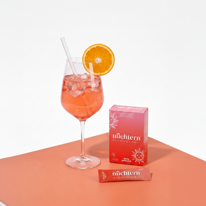 nüchtern Spritz Aperitivo Set Alkoholfrei – 30 Drinks (10 Pink Grapefruit 🍊 + 20 Sun Pfirsich 🍑 Spritz)