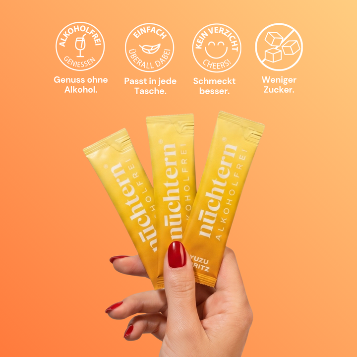 nüchtern Spritz Aperitivo Set Alkoholfrei – 30 Drinks (10 Yuzu + 10 Pink + 10 Sun Spritz)