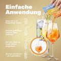 Zubereitung von nüchtern: Glas mit Eis füllen, Sachet einfüllen, mit 150 bis 200 ml Tonic Water aufgießen, umrühren