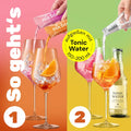 nüchtern Spritz Probierbox mit 5 alkoholfreien Sorten in Sachets, vegan, mit Orange, Limette und Zitrone