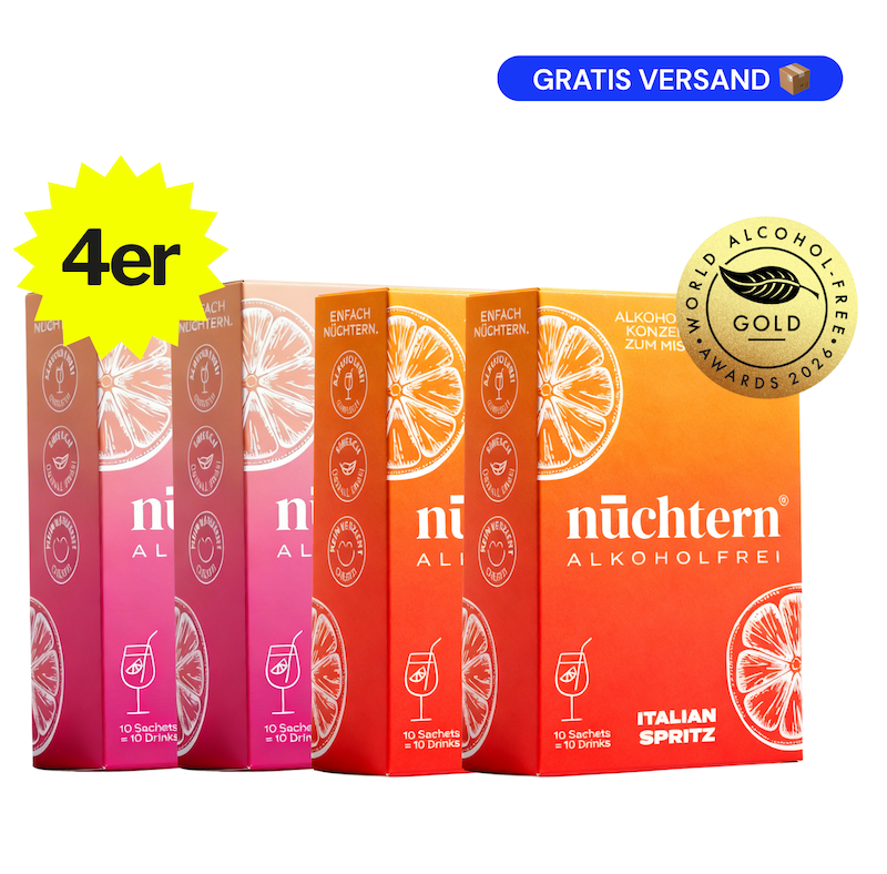 nüchtern Spritz Mixed‑Paket Alkoholfrei – 40 Drinks (2x Pink + 2x Italian Spritz)