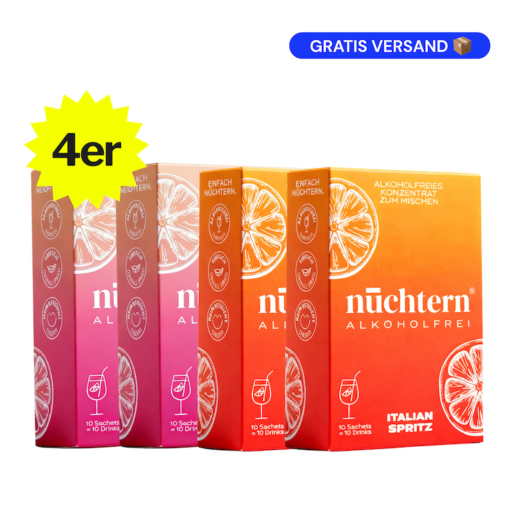 nüchtern Spritz Mixed‑Paket Alkoholfrei – 40 Drinks (2x Pink + 2x Italian Spritz)