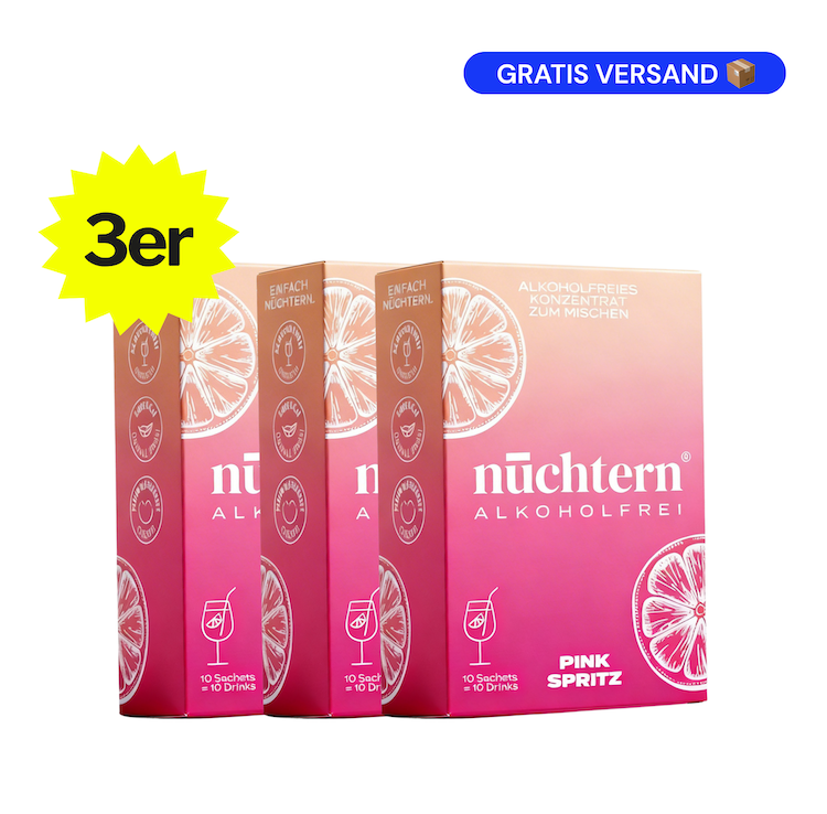 nüchtern Pink Spritz Alkoholfrei – 3er‑Paket (30 Drinks für deinen Aperitivo)