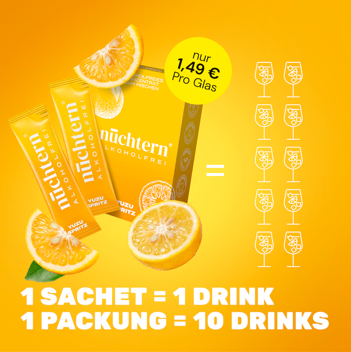nüchtern Yuzu Spritz Alkoholfrei – 3er‑Paket (30 Drinks für deinen Aperitivo)